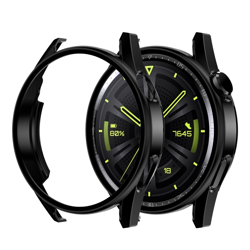 Electroplating Frosted Anti-drop Watch Case Frame with Tempered Glass Screen Protective Film for Huawei Watch GT 3 42mm - Black-1