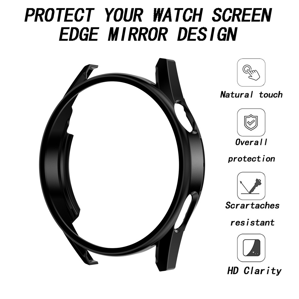 Scratch-proof Electroplating Frosted Watch Case Frame with Tempered Glass Screen Protective Film for Huawei Watch GT 3 46mm - Black-4