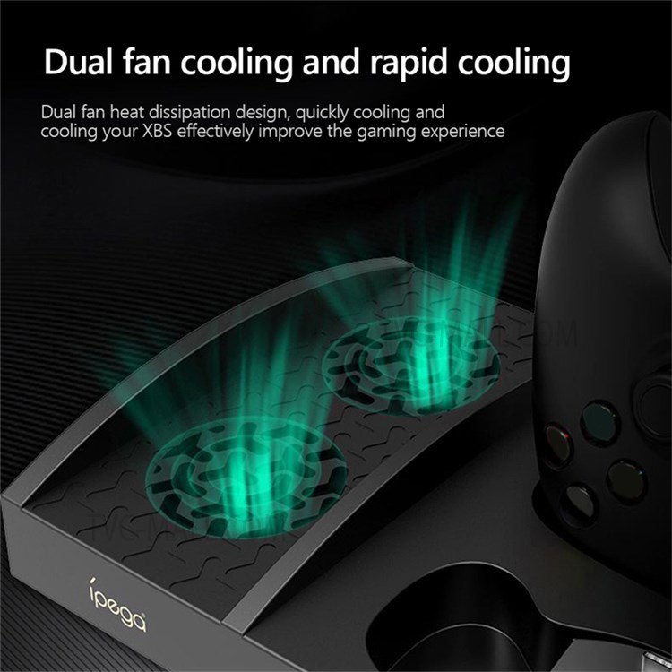 IPEGA PG-XBS013 Multifunction Vertical Charging Station with Cooling Fan for Xbox Series S Dual Game Controller Charging Dock with Headset Stand-3