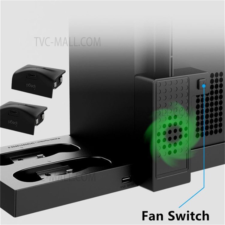 IPEGA PG-XBX013 Multi-function Game Console Charging Station for Xbox Series X Dual Game Controller Charging Dock with Headset Stand/Game Disc Rack-3