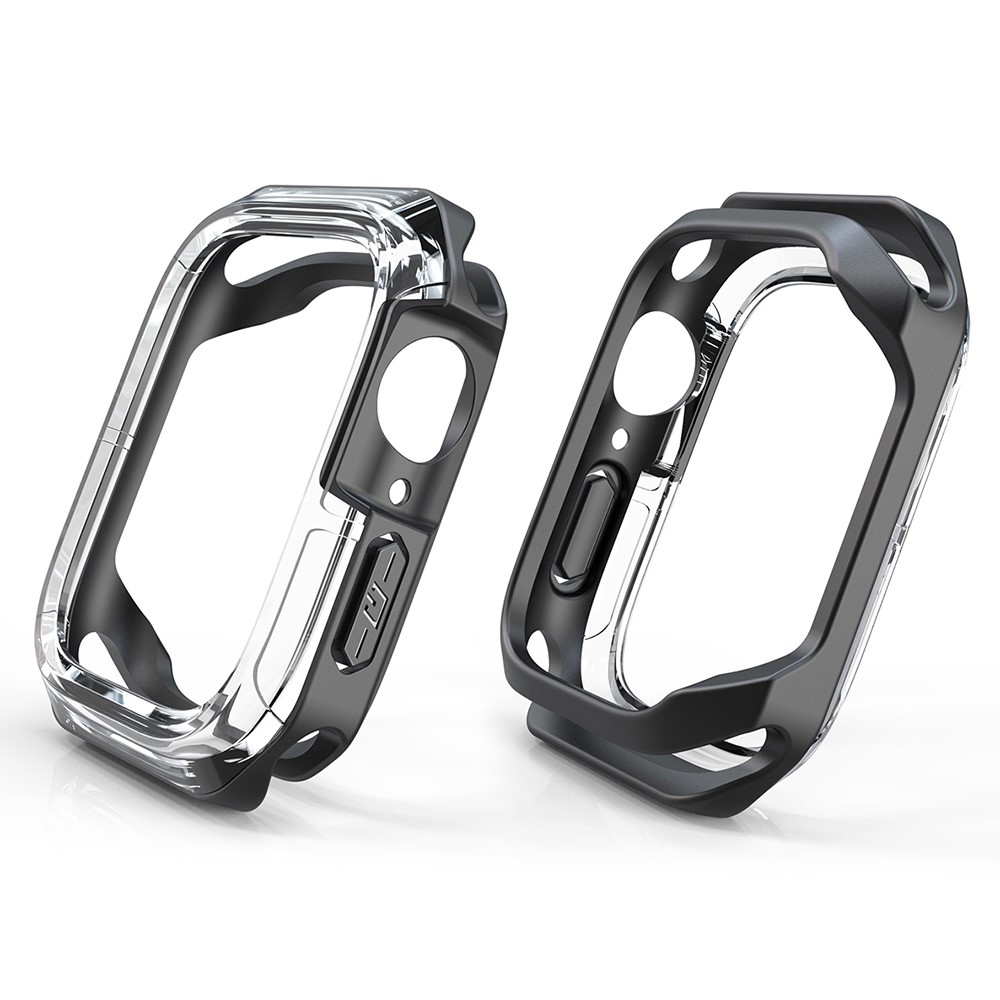 For Apple Watch SE/Series 6/5/4 40mm TPU+PC Clear Dual-color Well-protected Smart Watch Case Cover - Transparent/Black-5