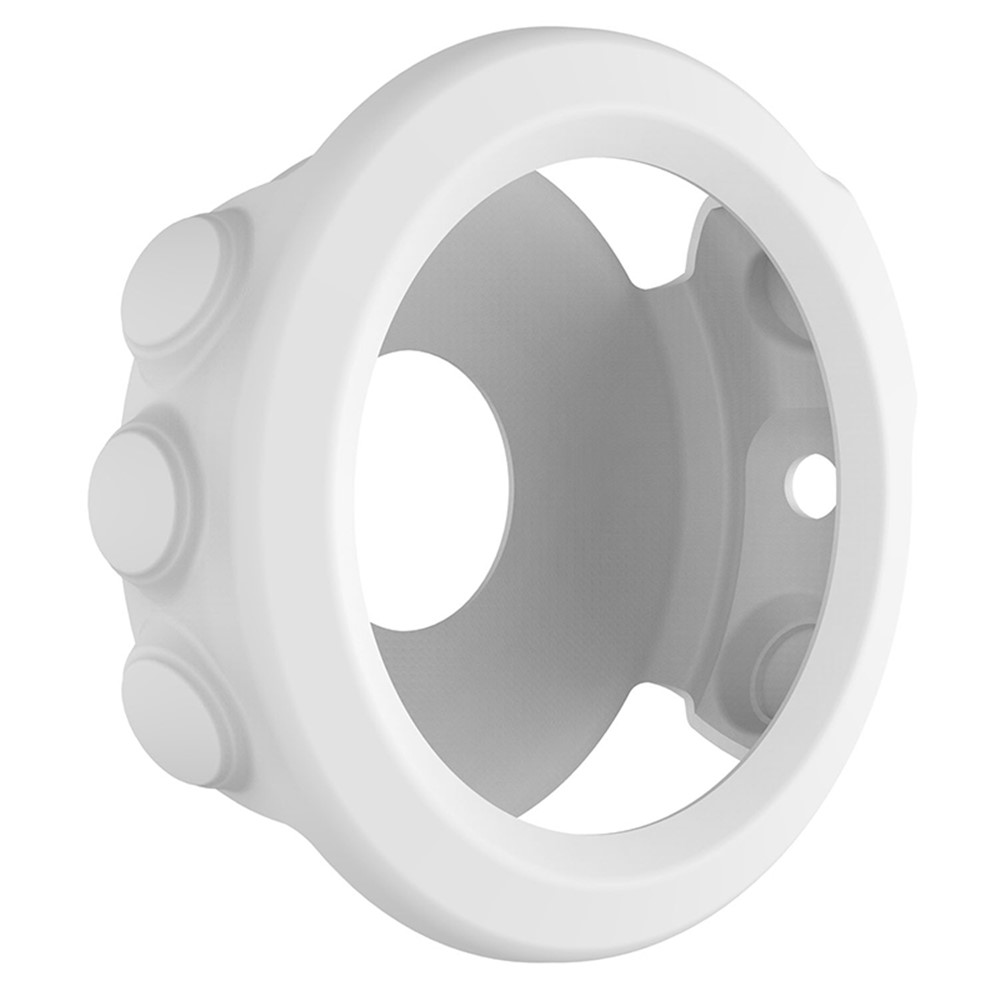For Garmin Fenix 5X/5X Plus Solid Color Soft Silicone Anti-drop Watch Frame Case Protector with Dust Plug Design - White-2