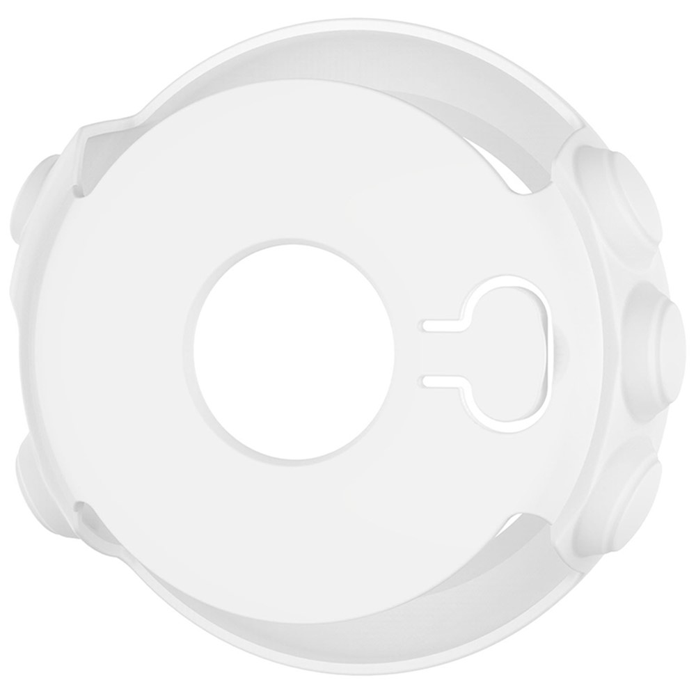 For Garmin Fenix 5X/5X Plus Solid Color Soft Silicone Anti-drop Watch Frame Case Protector with Dust Plug Design - White-3