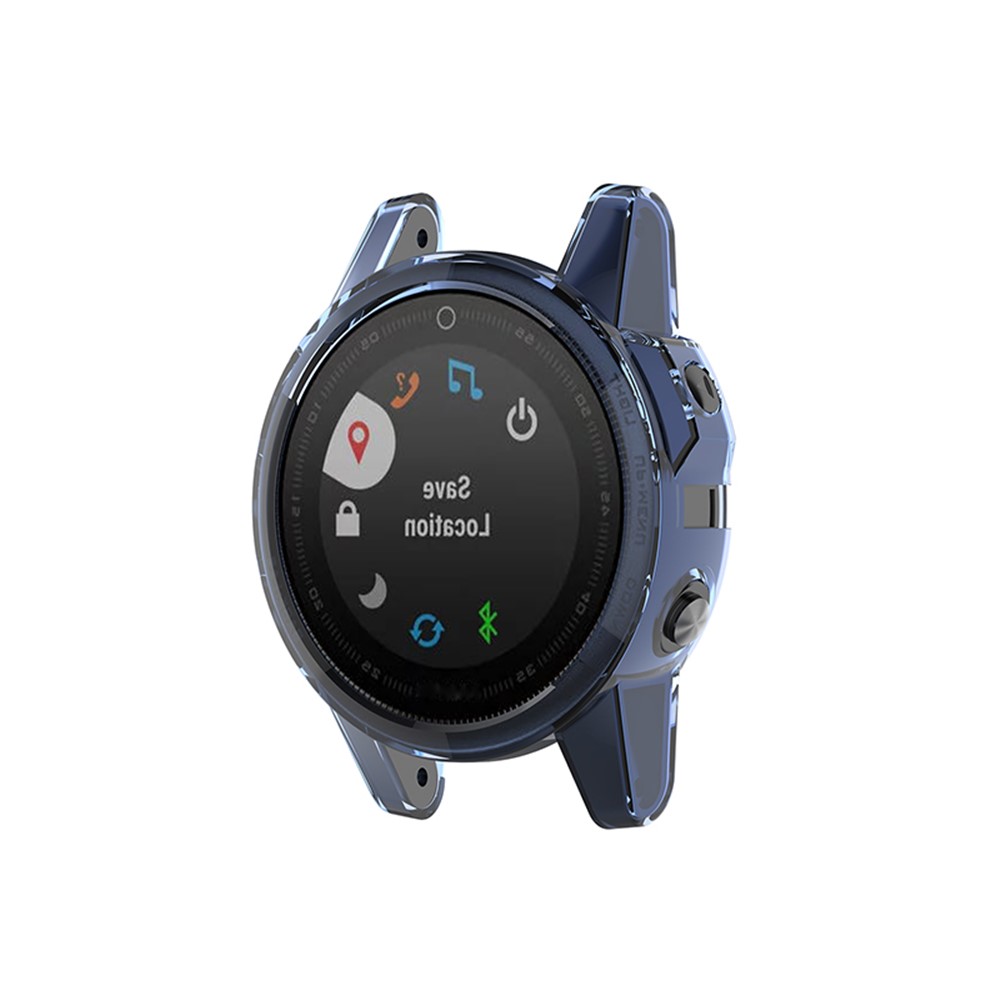 For Garmin Fenix 5S/5S Plus Transparent Watch Case Full Coverage Flexible TPU Protective Cover - Transparent Blue-2