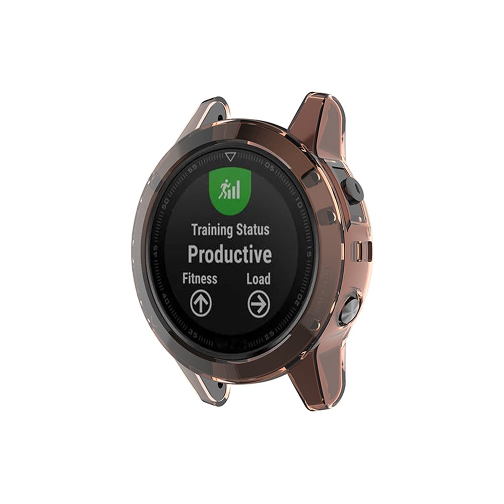 Transparent Watch Case for Garmin Fenix 5/5 Plus Full Coverage Soft TPU Protective Cover - Transparent Pink-3
