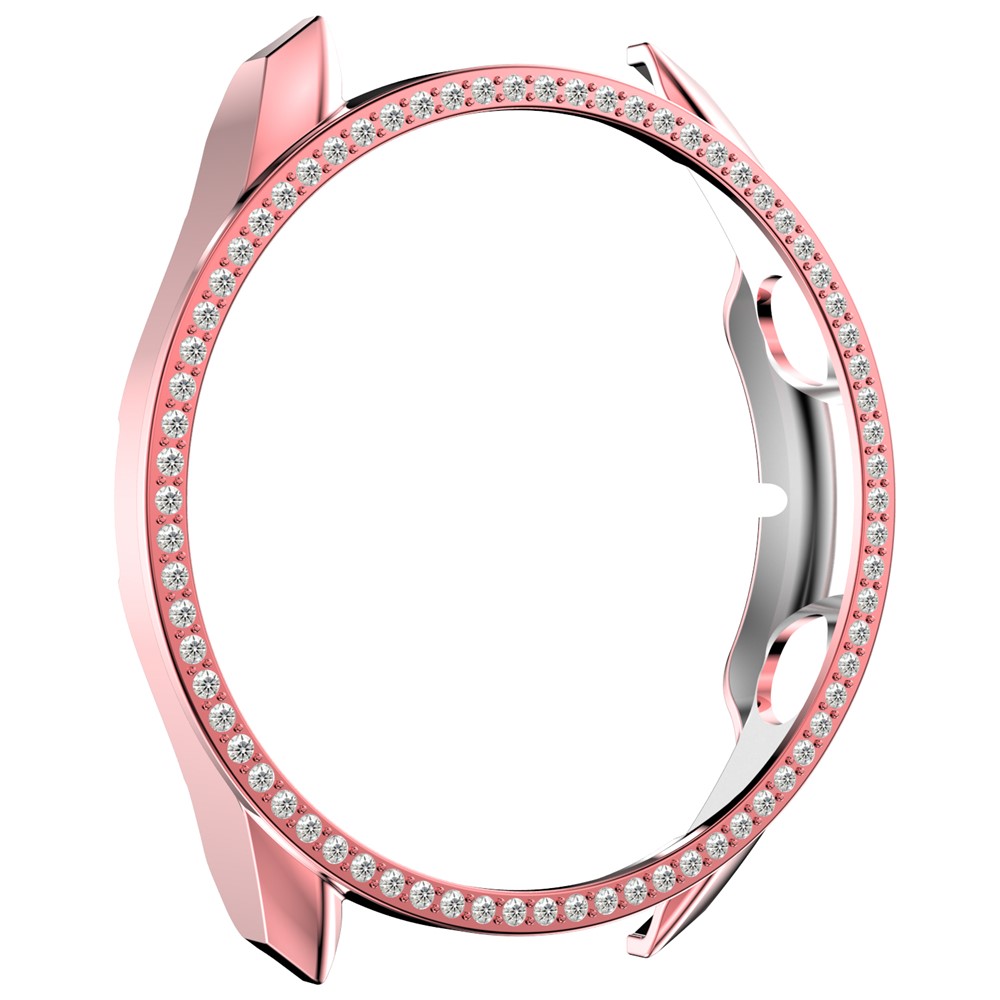 For Samsung Galaxy Watch3 45mm Watch Case Hard PC Rhinestone Glitter Cover Frame Protective Cover - Pink-4