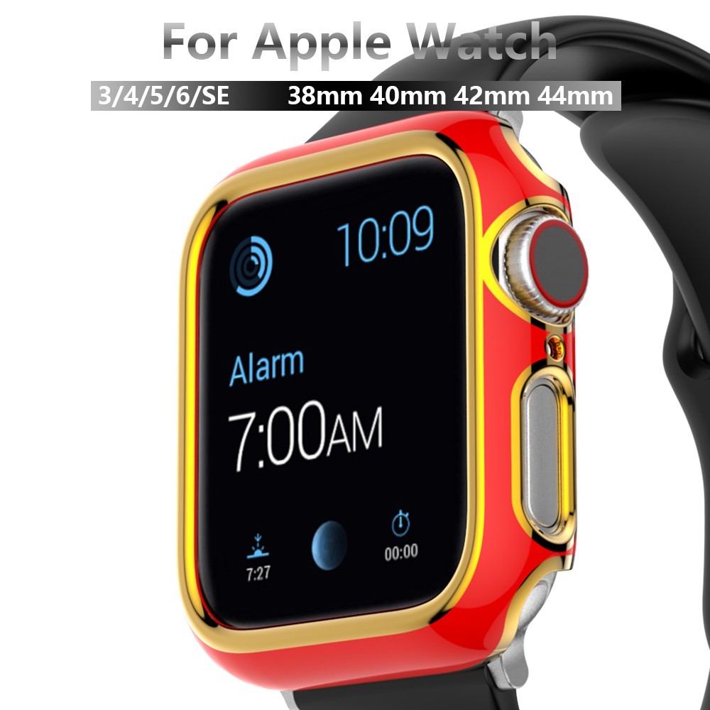 Wholesale For Apple Watch Series 1/2/3 42mm Dual Color PC Electroplating  Watch Case Anti-drop Half Protective Cover - Red/Gold from China |  TVC-Mall.com