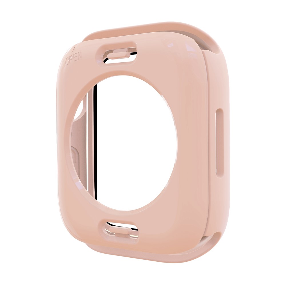 For Apple Watch Series 7 45mm Anti-scratch Tempered Glass Screen Protector Waterproof PC Watch Case with Back Cover - Pink-3