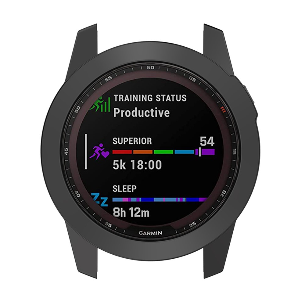 For Garmin Fenix 7S Electroplating Soft TPU Hollow Out Anti-drop Watch Protective Case Cover - Black-4