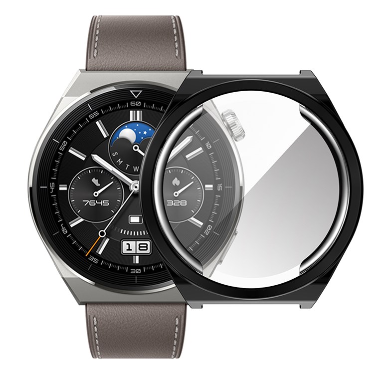 Para Huawei Watch GT 3 Pro 46mm Soft TPU Caixa de Proteção à Prova de Choque TPU Tampa de Protetor de Tela Anti-arranha - Preto