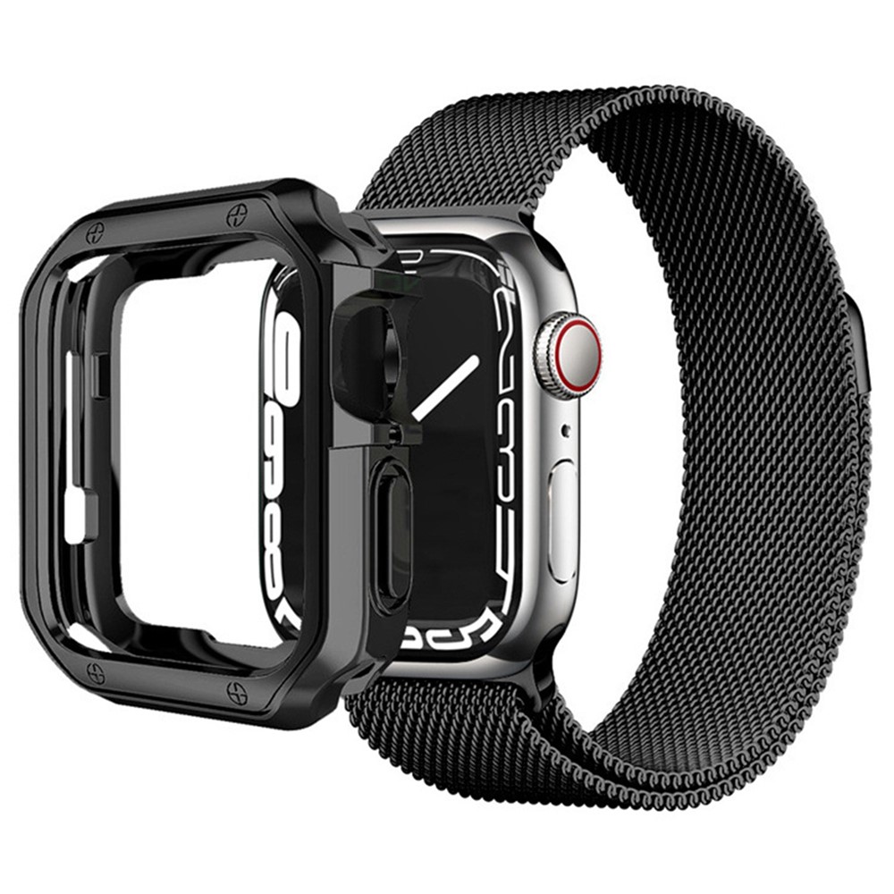 For Apple Watch Series 4 / 5 / 6 / SE 40mm Precise Cutout TPU Watch Case Anti-Drop Protective Watch Cover - Black-1