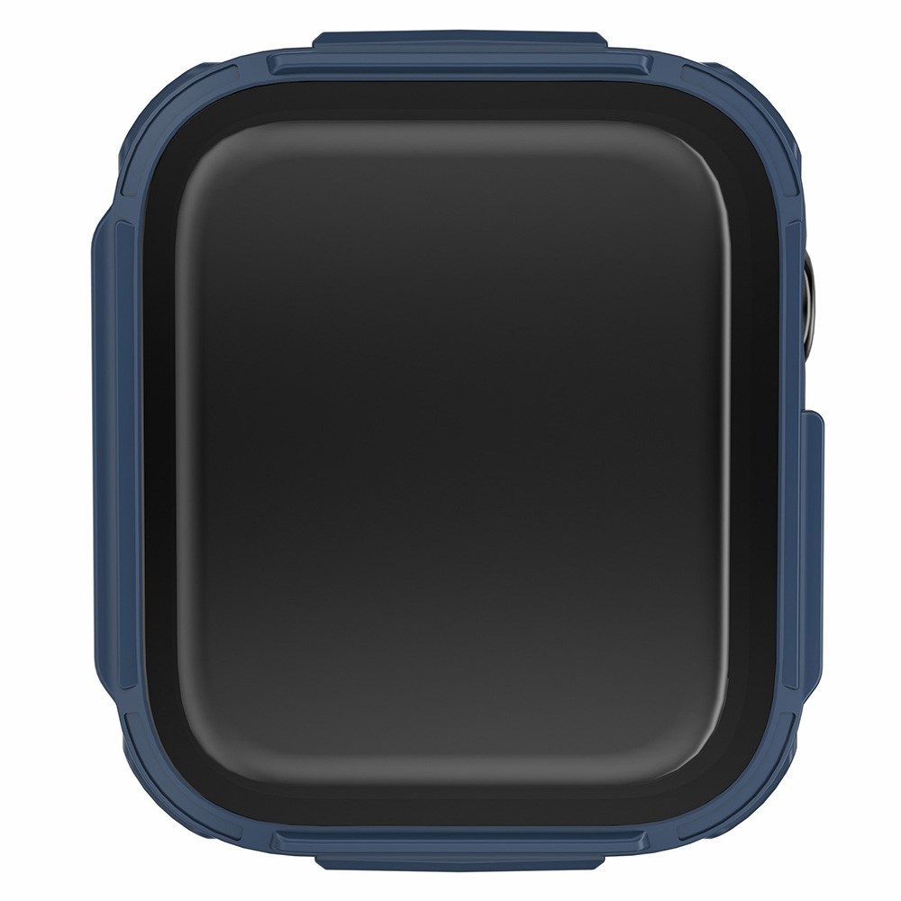 For Apple Watch Series 7 45mm Stylish Electroplated PC Smart Watch Case Protective Cover with Tempered Glass Screen Protector - Blue-5