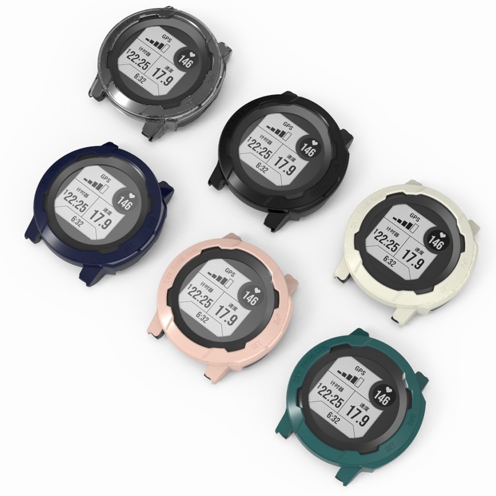 For Garmin Instinct 2S Fall Proof Watch Case Hard PC Cover Frame Half Protective Cover - Black-3