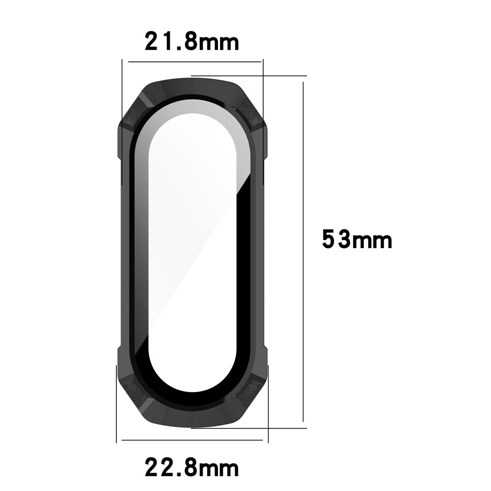 For Xiaomi Mi Band 7 / 7 NFC Hard PC Cover Watch Case with Tempered Glass Screen Protector Shockproof Watch Shell - Black-6