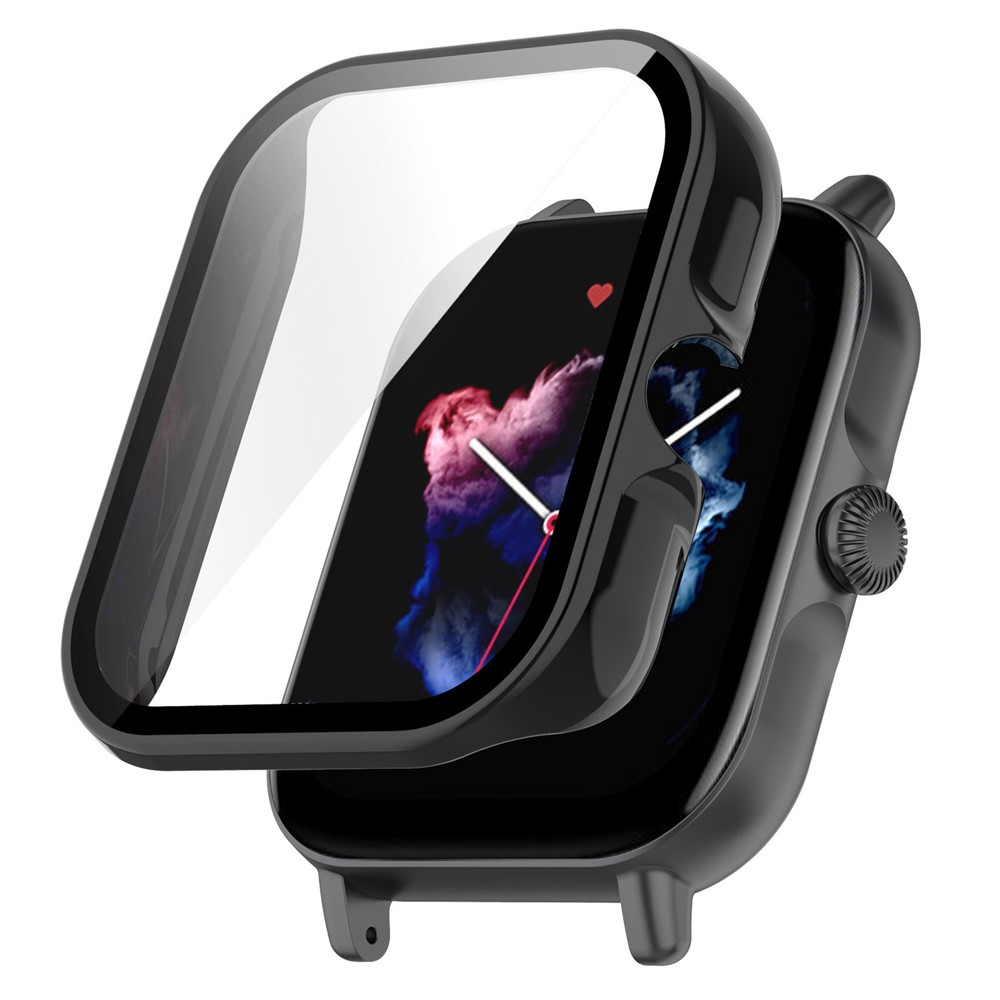 For Huami Amazfit GTS3 Drop-proof PC Watch Case Protective Cover with Tempered Glass Screen Protector - Black-1