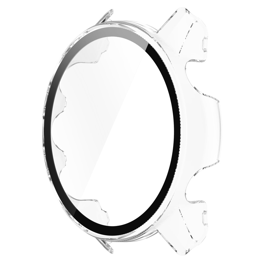 For Garmin Forerunner 955 Full Protection Hard PC Watch Case Cover with Tempered Glass Screen Protector - Transparent-3