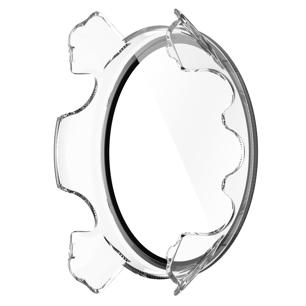 For Garmin Forerunner 955 Full Protection Hard PC Watch Case Cover with Tempered Glass Screen Protector - Transparent-4