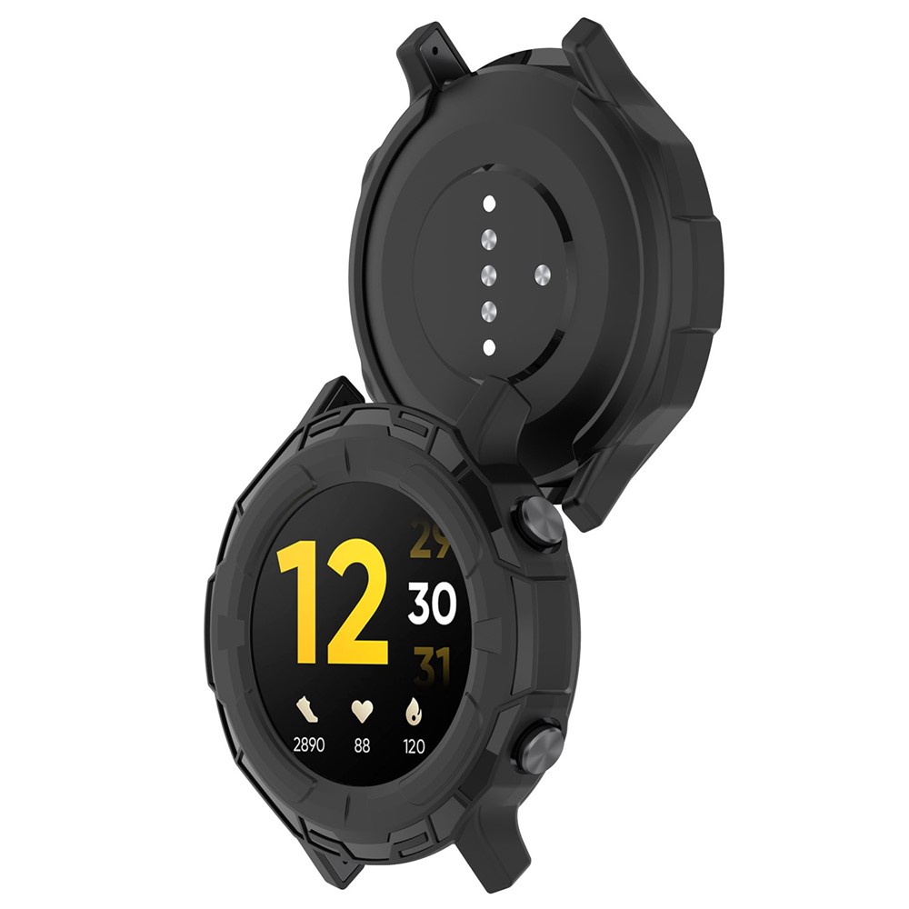 For Realme Watch S Hollow-out Anti-dust Anti-fall Soft TPU Watch Case Shockproof Protective Cover - Black-7