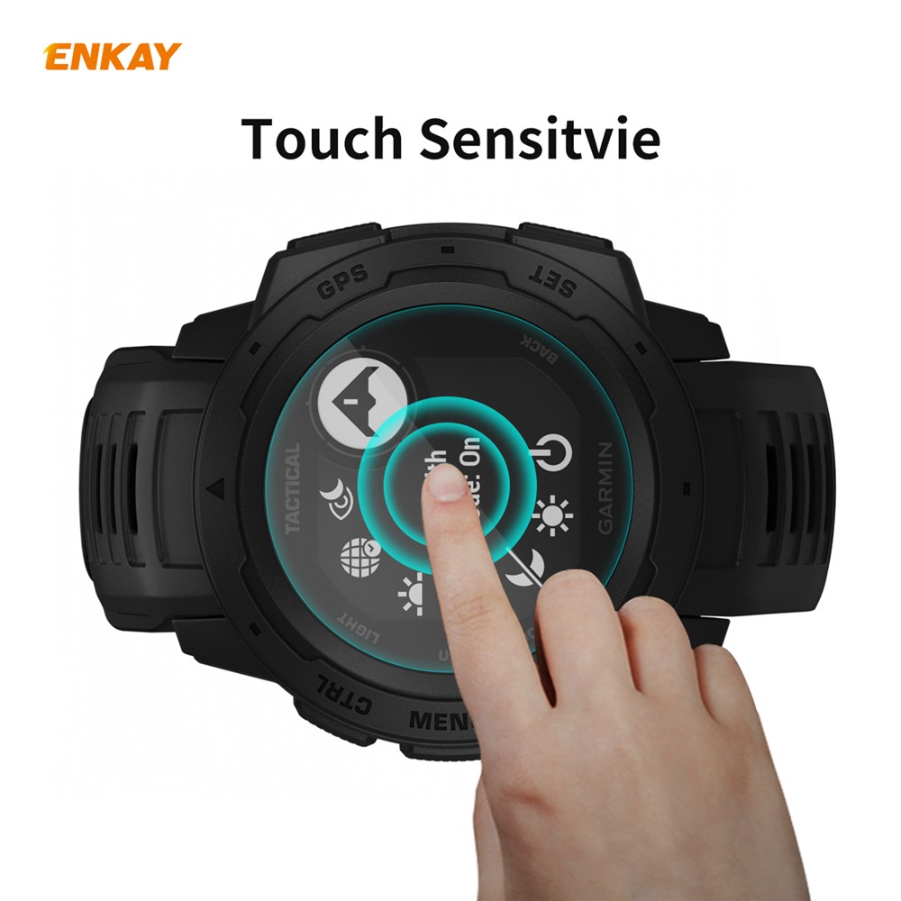 HAT PRINCE 2Pcs/Pack 0.2mm Tempered Glass Screen Films 9H 2.15D for Garmin Instinct / Instinct Tactical / Instinct Tide-3