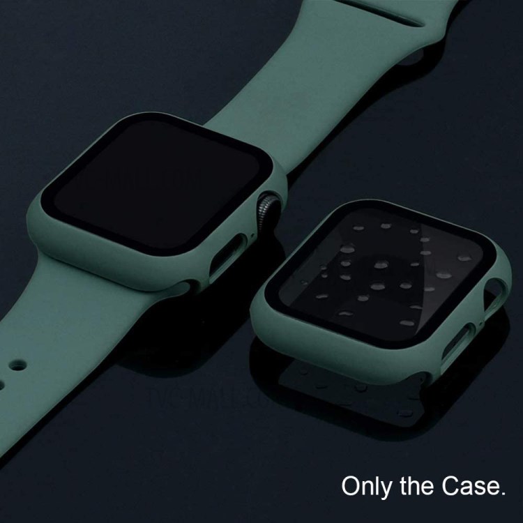 Frame PC + Tempered Glass Protector Watch Case for Apple Watch Series 3/2/1 38mm - Dark Green-2