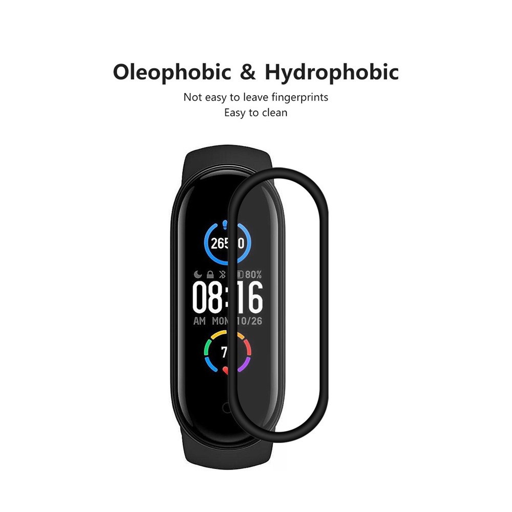 ENKAY 2Pcs Curved Edge PC + PMMA Screen Protector Full Glue for Xiaomi Mi Band 5 Complete Covering-4