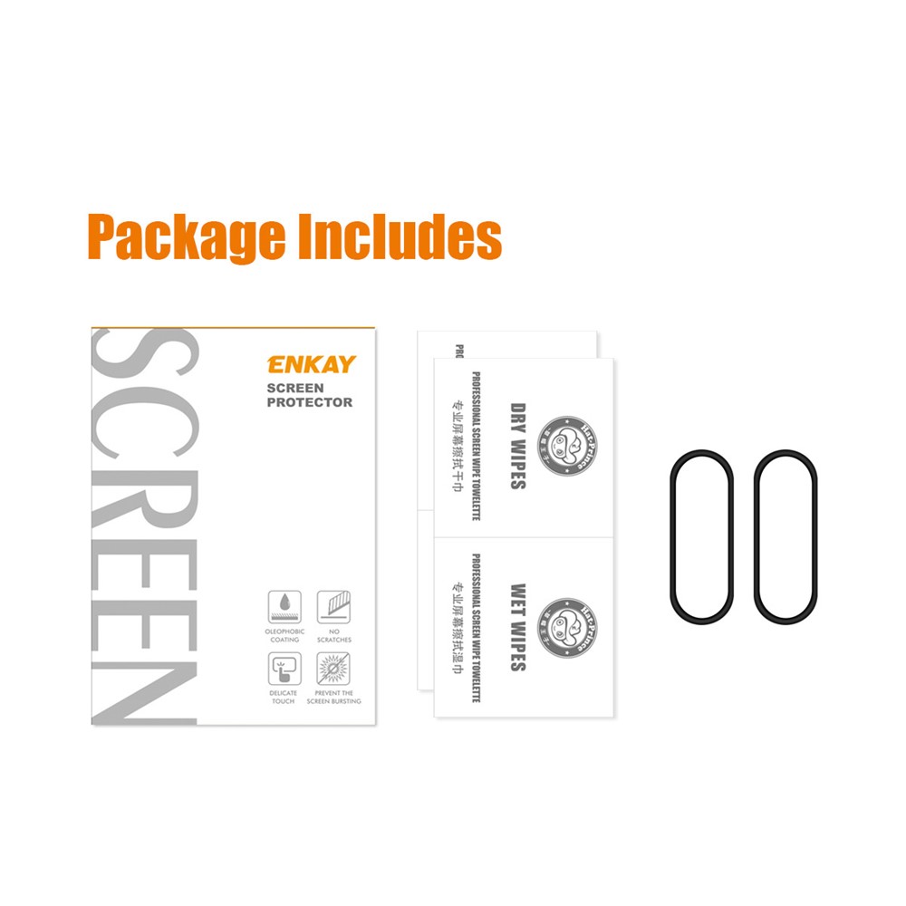 ENKAY 2Pcs Curved Edge PC + PMMA Screen Protector Full Glue for Xiaomi Mi Band 5 Complete Covering-7