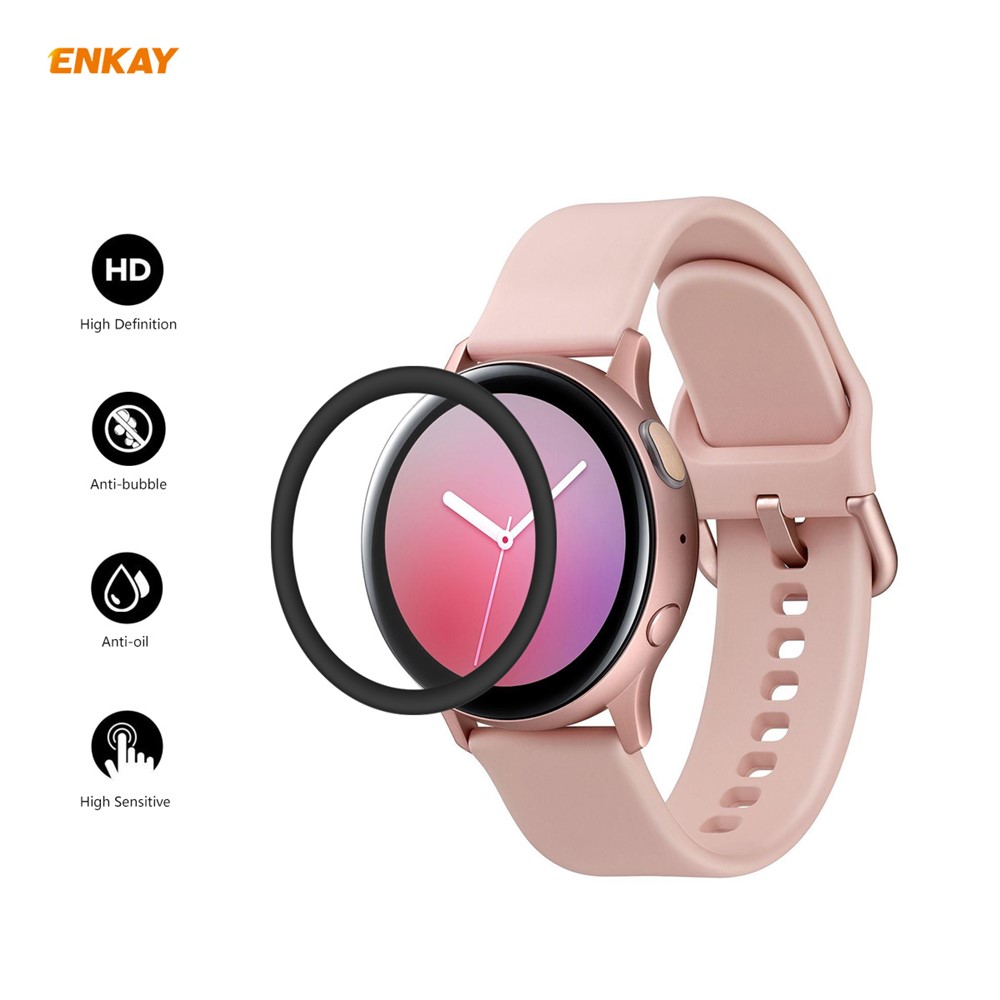 2Pcs/Set ENKAY HAT PRINCE 3D PC Edge + PMMA Full Size Screen Film for Samsung Galaxy Watch Active2 40mm-2