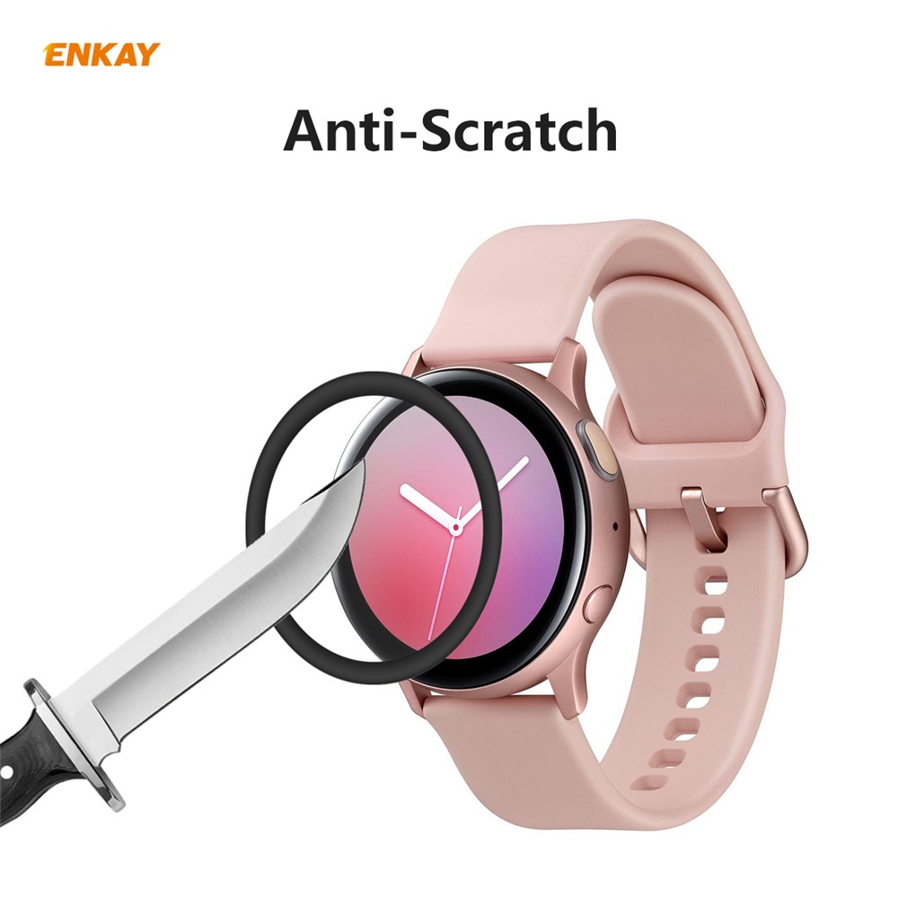 2pcs / Set Enkay HAT PRINCE Bord 3D PC + Film Écran En Taille Réelle PMMA Pour Samsung Galaxy S Montre Active2 40mm-4