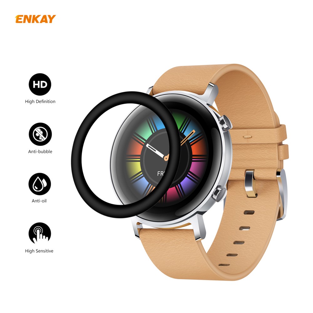 2pcs/set Enkay Hat Prince 3D PC Edge + PMMA Полноэкранная Защитная Пленка Для Huawei Watch GT 2 42 мм-2