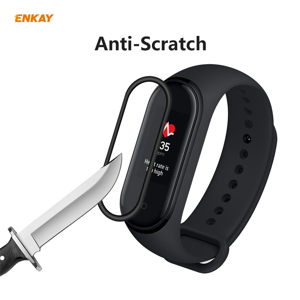 2Pcs/Set ENKAY HAT PRINCE 3D PC Edge + PMMA Full Size Screen Protection Film for Xiaomi Mi Band 4-4