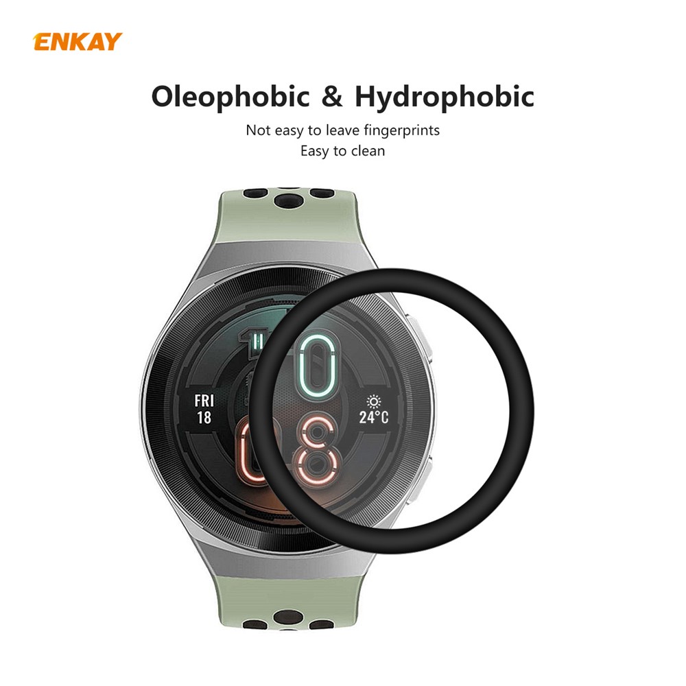 2pcs / Set Enkay HAT PRINCE 3D PC Rand + Displayfolie PMMA Für Huawei Uhr GT 2e 46mm - Ohne Maßstab-4