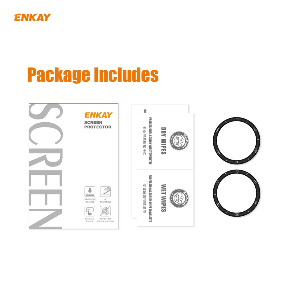 2pcs / Set Borde Enkay Príncipe Sombrero 3D PC + Protector De Pantalla Completa PMMA Para El Reloj Huawei 46mm GT 2e - Con La Escala-6