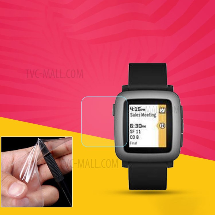 Soft TPU Anti-explosion Screen Protector Film for Pebble Time-1