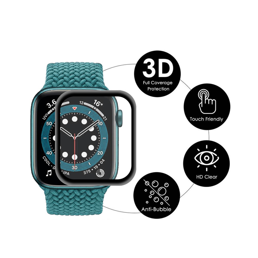 5Pcs/Set HAT PRINCE Full Size 3D Curved Soft PC + PMMA HD Screen Guard Film for Apple Watch Series 6/5/4/SE 44MM-3