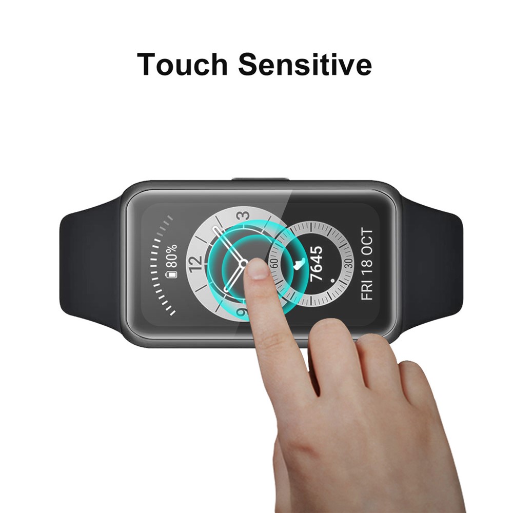 ENKAY for Huawei Band 6/Honor Band 6 2Pcs 3D Curved Soft PC Edge + Full Coverage PMMA Screen Protector Films-4
