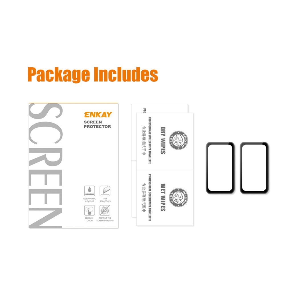 ENKAY for Huawei Band 6/Honor Band 6 2Pcs 3D Curved Soft PC Edge + Full Coverage PMMA Screen Protector Films-7