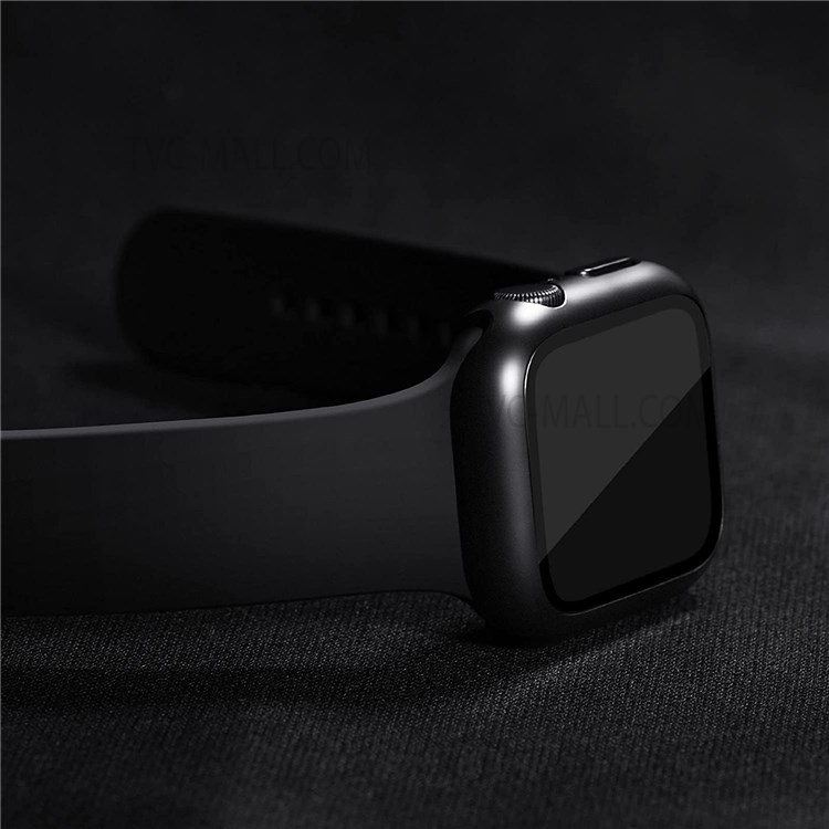 Tempered Glass Screen Protector Waterproof Hard PC Watch Case Cover for Apple Watch Series SE/6/5/4 40mm - Black-6