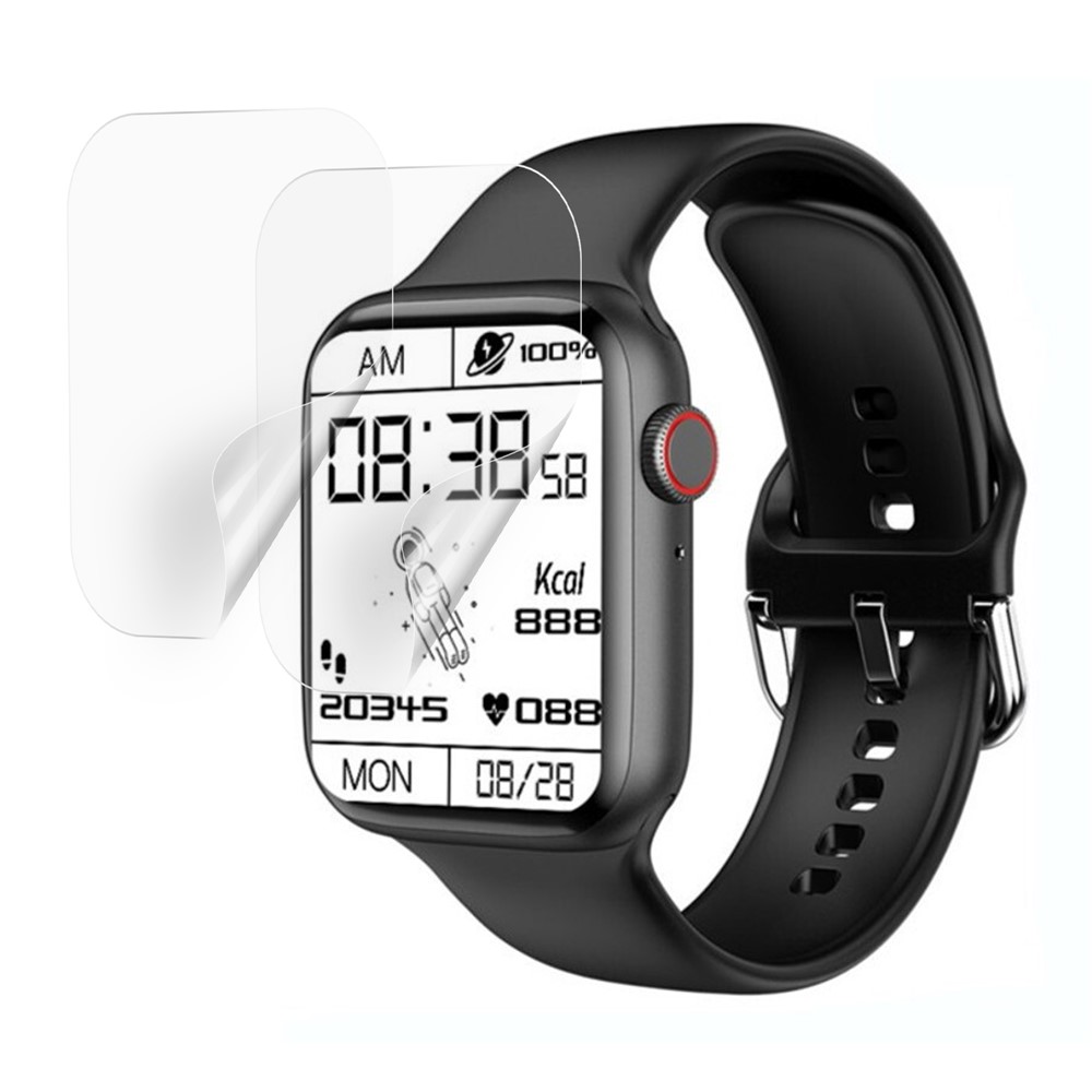 2Pcs/Set Anti-scratch Full Coverage Soft TPU Watch Screen Protective Film Protector for Apple Watch Series 7 45mm-1