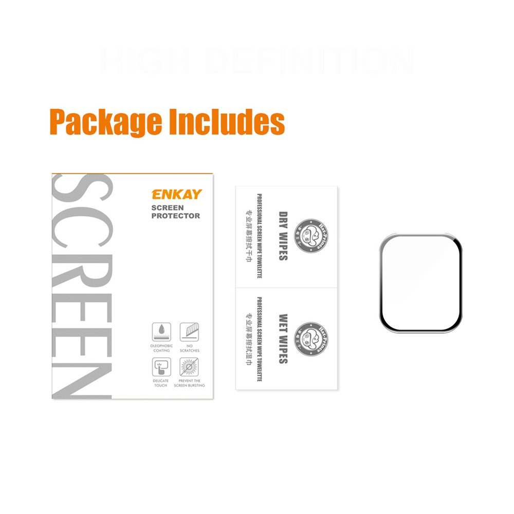 ENKAY Full Coverage Full Glue Anti-Scratch HD Curved Hot Bending Tempered Glass Screen Protector for Apple Watch Series 7 41mm - Black Edges-8