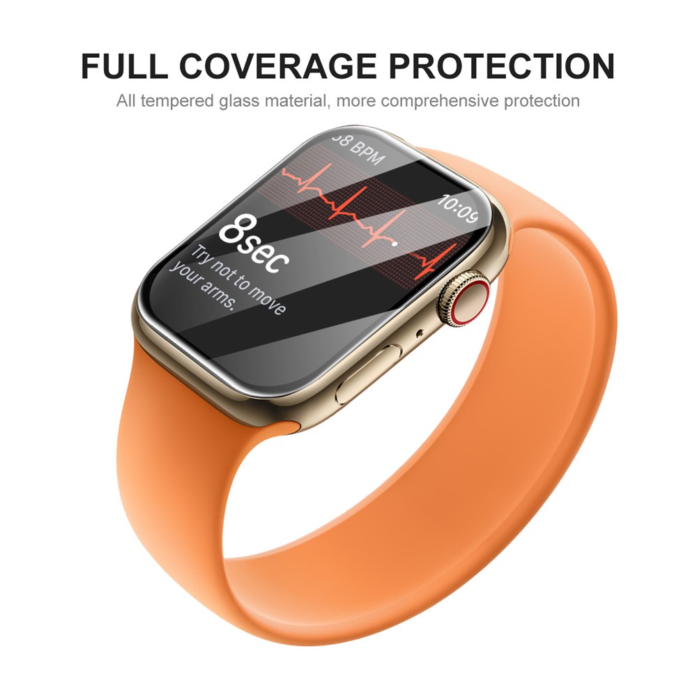 ENKAY 2Pcs/Pack Full Size Full Glue High Definition Curved Hot Bending Tempered Glass Screen Protector for Apple Watch Series 7 45mm - Transparent-2