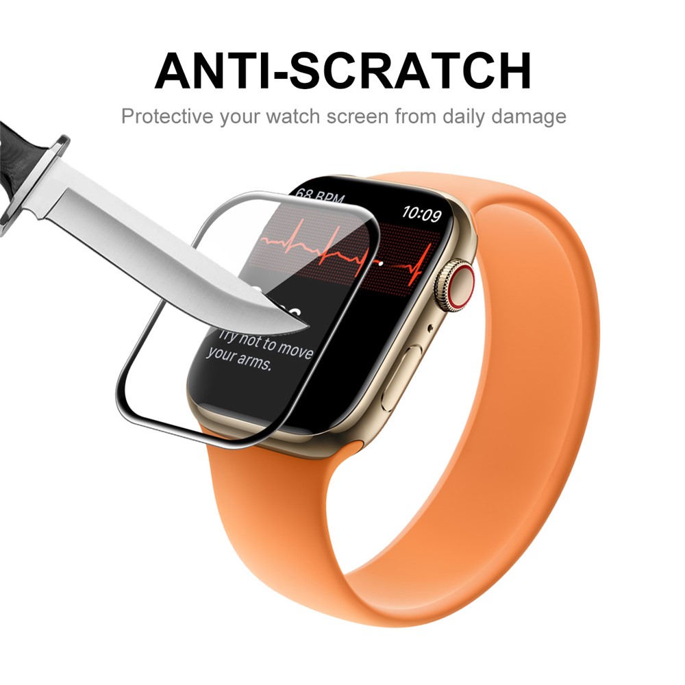 ENKAY 10Pcs/Pack Full Protection Full Glue Scratch-Resistant Curved Hot Bending Tempered Glass Film for Apple Watch Series 7 45mm - Transparent-6
