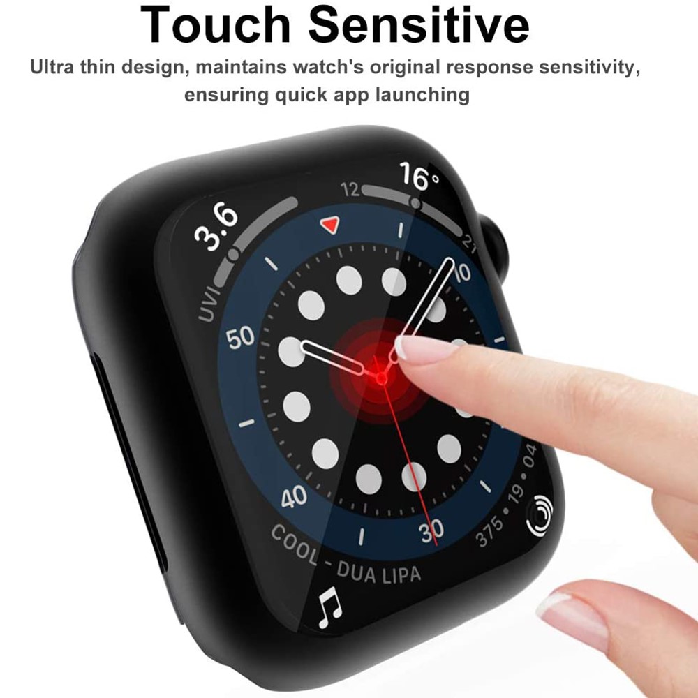 All-Inclusive Electroplated TPU Case Touch Sensitive Screen Protector Cover for Apple Watch Series 7 45mm - Black-3