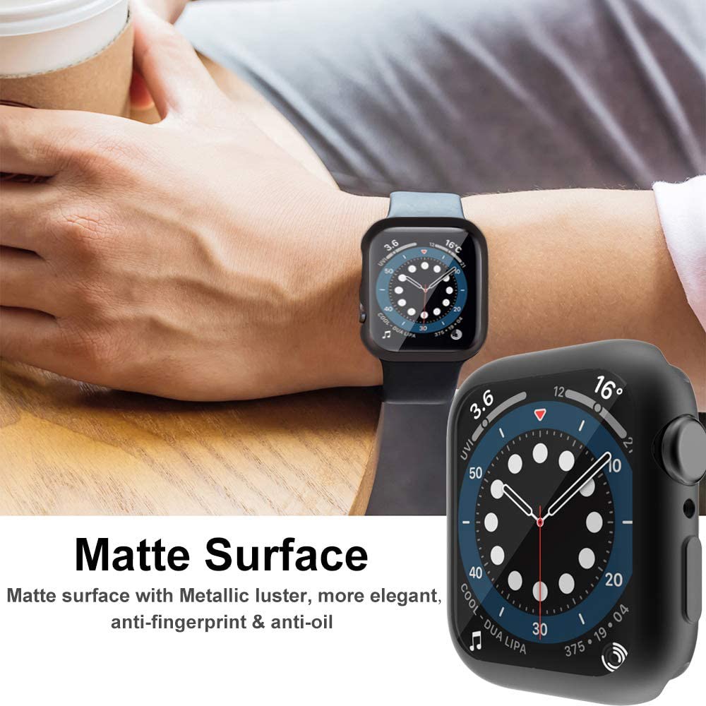 All-Inclusive Electroplated TPU Case Touch Sensitive Screen Protector Cover for Apple Watch Series 7 45mm - Black-6