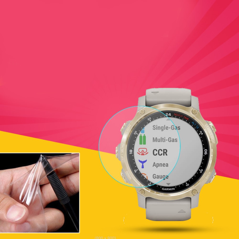 35.5mm High Definition Wear-resistant TPU Anti-explosion Screen Protector Film for Garmin Descent Mk2S 43mm-3