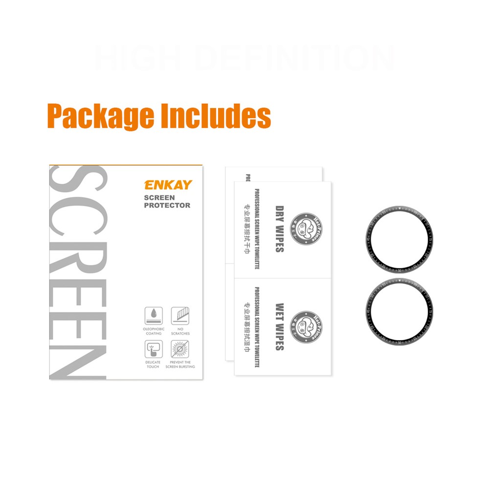 ENKAY 2Pcs/Set Full Coverage 3D Curved Soft PC Edge + PMMA HD Clarity Screen Protector Film for Huawei Watch GT 3 46mm-7