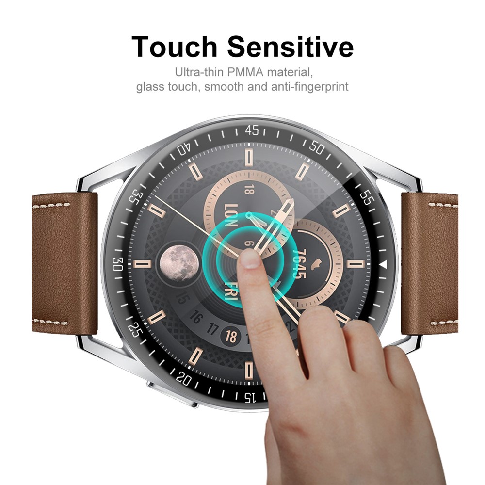 ENKAY 5Pcs/Set Full Screen Flexible PC Edge + PMMA HD Clear 3D Curved Film for Huawei Watch GT 3 46mm-5