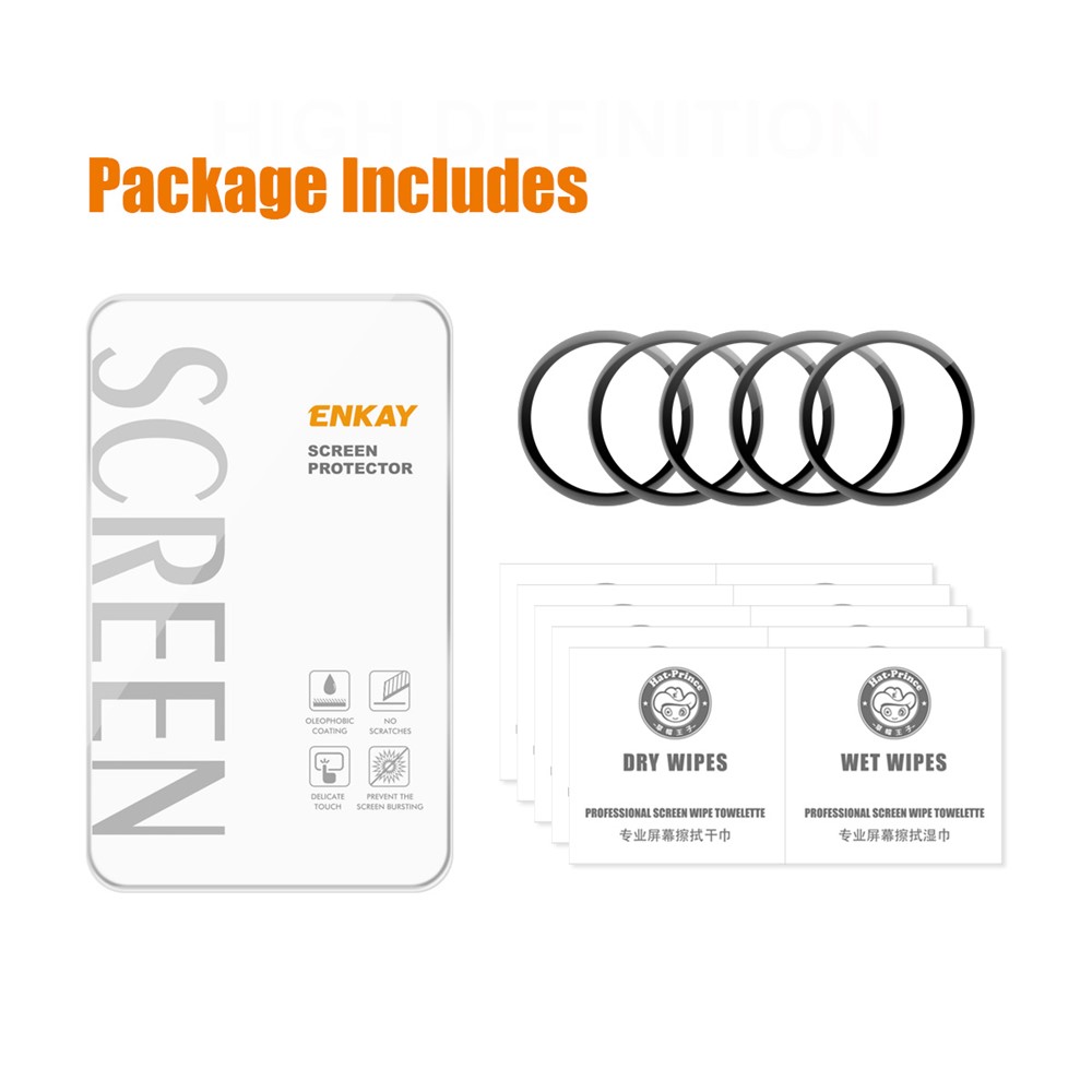 ENKAY 5Pcs/Set Full Size 3D Curved Anti-Scratch Soft PC Edge + PMMA HD Screen Protector for Huawei Watch GT 3 42mm-7