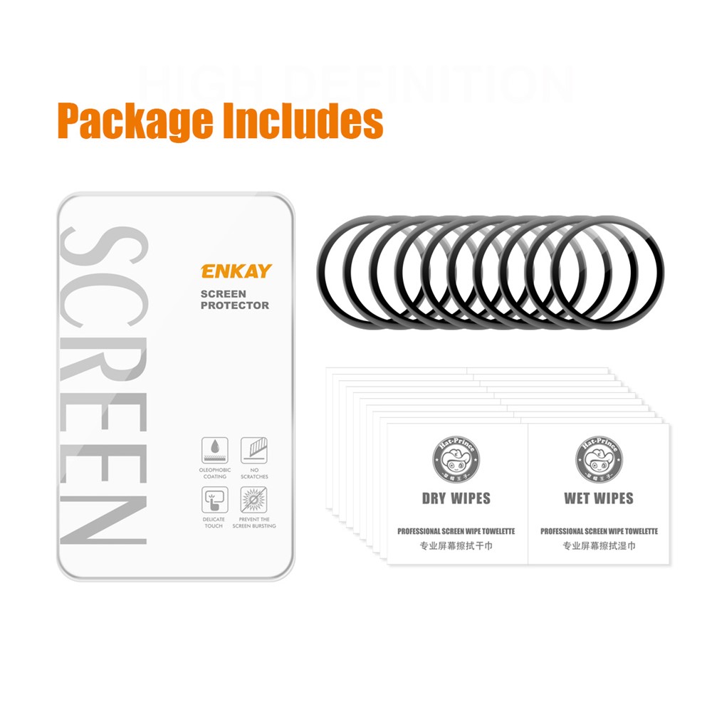 ENKAY 10Pcs/Set HD Clear Soft PC Edge + PMMA 3D Curved Full Cover Screen Protector for Huawei Watch GT 3 42mm-7