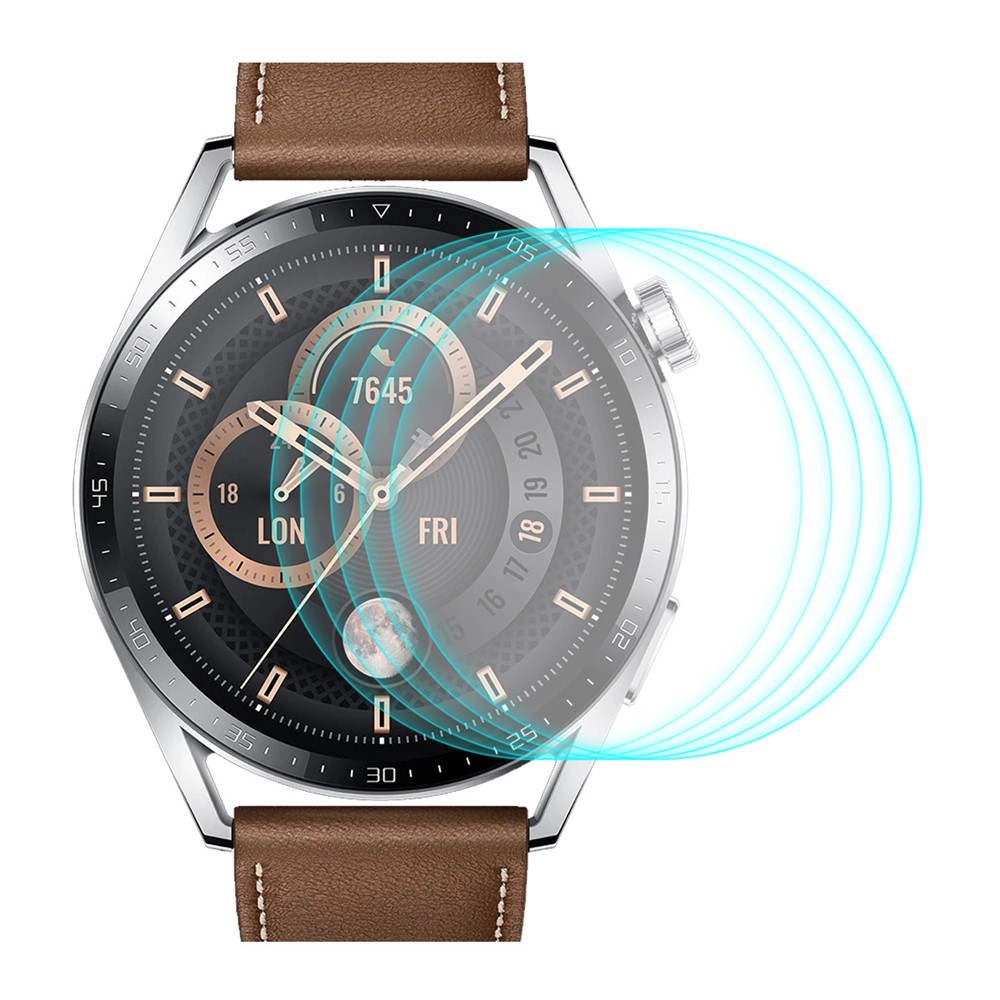 5Pcs/Pack ENKAY 2.5D Arc Edges 9 Hardness HD Sensitive Touch 0.2mm Tempered Glass Screen Protector for Huawei Watch GT 3 46mm-1
