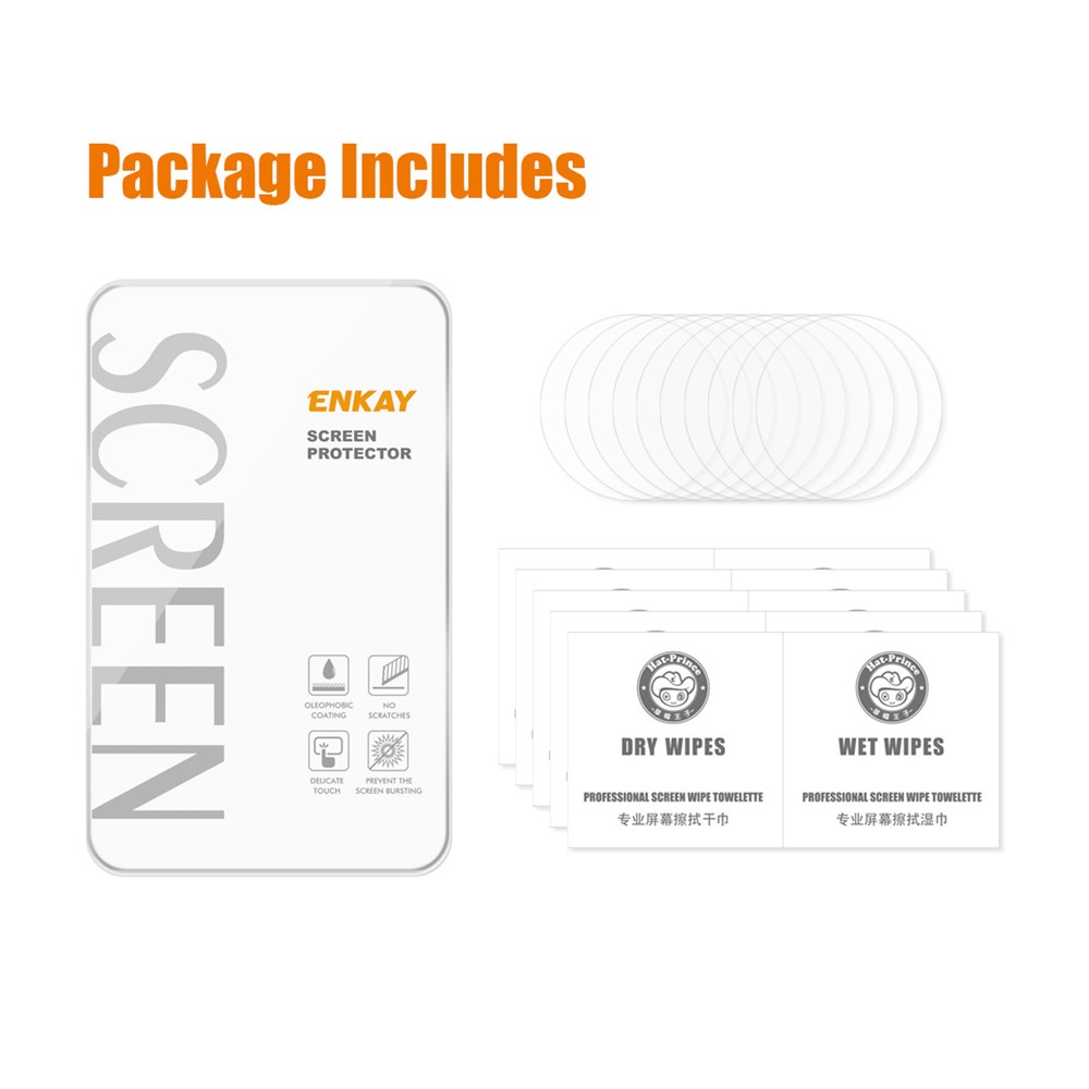 10Pcs/Pack ENKAY HD Clear Anti-oil 9H Hardness 2.15D Arc Edge 0.2mm Tempered Glass Screen Protector for Huawei Watch GT 3 46mm-7